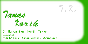 tamas korik business card